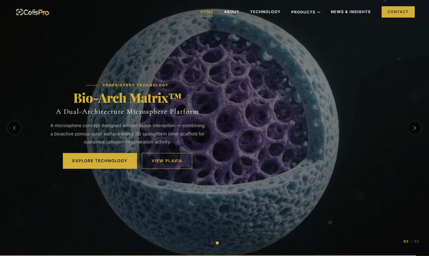 Celispro live website preview