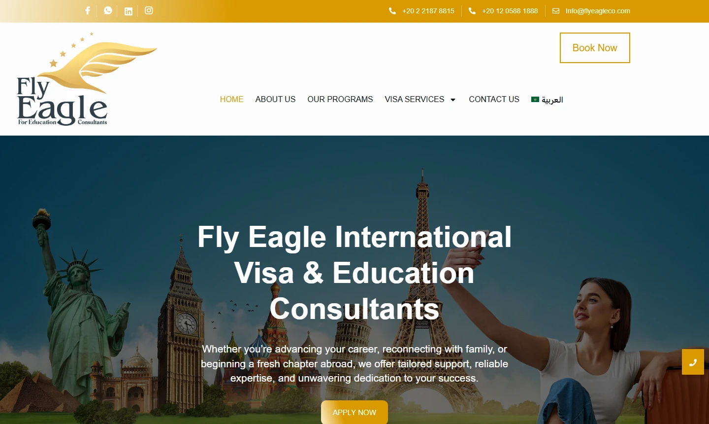 Fly Eagle live website preview