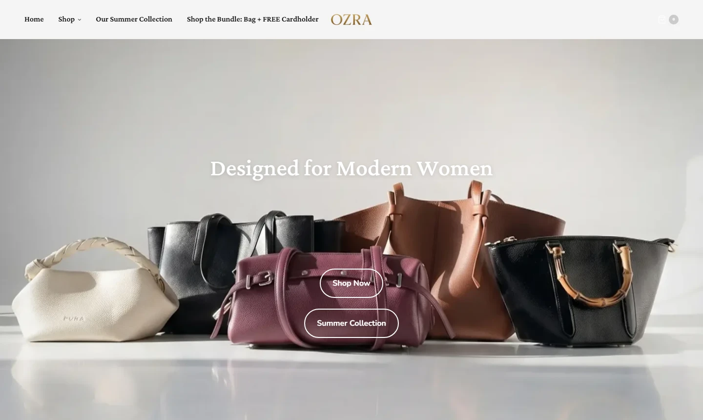 Ozra live website preview